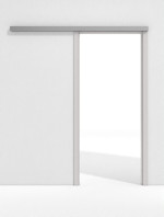 Frontansicht von GARANT Line-Schiebetürsystem vor der Wand laufend U12188SD Lichtgrau GHK08