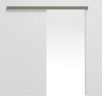 Frontansicht von Schiebetürsystem vor der Wand laufend Ultramatt Staubgrau DesignLine Concepto ohne Zarge - Hörmann