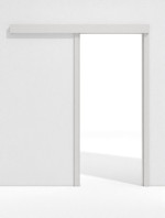 Frontansicht von GARANT Schiebetürsystem vor der Wand laufend 0160-60 Silver Grey CePaL