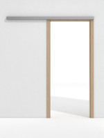 Frontansicht von GARANT Line-Schiebetürsystem vor der Wand laufend Authentic Achat CePaL