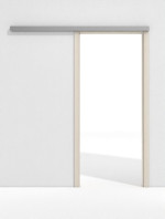 Frontansicht von GARANT Line-Schiebetürsystem vor der Wand laufend Authentic Perl CePaL