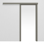 Frontansicht von Schiebetürsystem vor der Wand laufend Ultramatt Staubgrau DesignLine Concepto mit Zarge - Hörmann