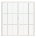 Frontansicht RAL 9016 Innentür-Set 2-flg. Stahl Lofttür mit Sprossen 2-2 - Hörmann