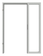 Frontansicht in RAL 7035 von 2-schalige Stahl-Umfassungszarge für alle Wandtypen mit Seitenteil - Hörmann