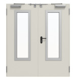 Frontansicht von TECKENTRUP Innentür-Set 2-flg. Stahl mit Feuerschutzfunktion T90-2 FSA-62 mit Rechteckverglasung Ausschnitt 3 inkl. Eckzarge