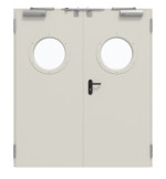 Frontansicht von TECKENTRUP Innentür-Set 2-flg. Stahl mit Feuerschutzfunktion T90-2 FSA-62 mit Rundverglasung inkl. Blockzarge