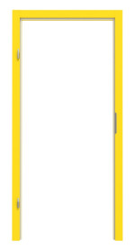 Frontansicht von Blockrahmen D 483-60 Yellow Resopal mit eckiger Kante - Deine Tür