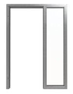 Frontansicht der Edelstahl-Futterzarge VarioFix für alle Wandtypen mit Seitenteil - Hörmann