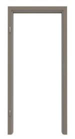 Frontansicht von Zarge Taupe RAL 7048 Mattlack mit eckiger Kante - Hörmann