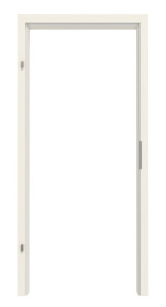 Frontansicht von LEBO Zarge für Wohnungseingangstüren Weißlack 9010 mit eckiger Kante