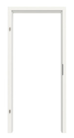Frontansicht von LEBO Zarge für Wohnungseingangstüren Weiß 9016 Lebolit-CPL mit runder Kante