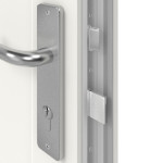 Detail Schließer von Kunststoff Nebeneingangstür F001 Optima ohne Glasausschnitt