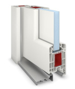 Detail Querschnitt von Kunststoff Nebeneingangstür F001 Comfort ohne Glasausschnitt