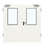 RAL-9016-Ansicht von Innentür-Set 2-flg. Stahl mit Feuerschutzfunktion H3-2 OD mit LA-B2 inkl. Eckzarge - Hörmann