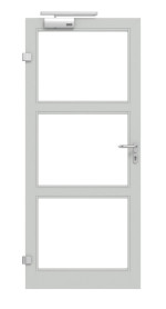 Frontansicht in RAL 7035 von Innentür-Set Aluminium Rohrrahmentür mit Feuerschutzfunktion HE 311 mit LA-03 inkl. Blockzarge - Hörmann