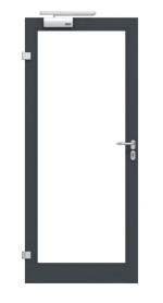 Frontansicht in RAL 7016 von Innentür-Set Aluminium Rohrrahmentür mit Feuerschutzfunktion HE 311 mit LA-01 inkl. Blockzarge - Hörmann