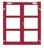 Frontansicht in RAL 3003 von Innentür-Set 2-flg. Aluminium Rohrrahmentür mit Rauchschutzfunktion RS 250 mit LA-03 inkl. Blockzarge - Hörmann