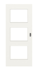 Frontbild von Weiß RAL 9016 LA 11 Basic Durat Schiebetür - Huga
