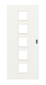 Frontbild von Weiß RAL 9016 LA 5 Basic Durat Schiebetür - Huga