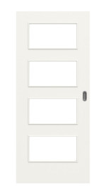 Frontbild von Weiß RAL 9016 LA 9 Basic Durat Schiebetür - Huga