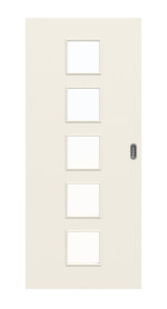 Frontbild von Weiß ähnlich RAL 9010 LA 5 Basic Lack Schiebetür - Huga