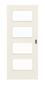 Frontbild von Weiß ähnlich RAL 9010 LA 9 Basic Lack Schiebetür - Huga