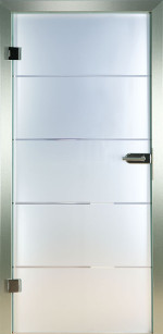 Silced Satinanto Glastür Piktura Loft - Rillenschliffdesign