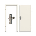 Komplettset-Ansicht von CLASSEN Wohnungseingangstür-Set Weiß RAL 9010 CPL 4.1 mit Zarge und Beschlag