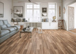 Ansicht Wohnbereich von Eiche braun strukturiert 2-Stab Fun Laminat - Wiparquet