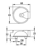 technische Zeichnung von Bodentürstopper Edelstahl mit Bodenbefestigung - Südmetall