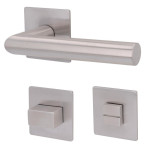 3. Bild von SÜDMETALL Türgriff Mainz Square-R Edelstahl satiniert Flachrosette Magnet Flat  