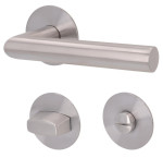 3. Bild von SÜDMETALL Türgriff München-R Edelstahl satiniert Flachrosette Magnet Flat 
