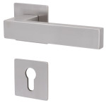 2. Bild von SÜDMETALL Türgriff Köln Square-R Edelstahl satiniert Flachrosette Magnet Flat 