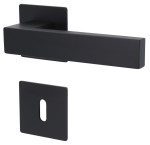 1. Bild von SÜDMETALL Türgriff Köln Square-R Schwarz matt Flachrosette Magnet Flat 