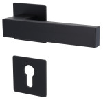 2. Bild von SÜDMETALL Türgriff Köln Square-R Schwarz matt Flachrosette Magnet Flat 