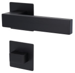 2. Bild von SÜDMETALL Türgriff Köln Square-R Schwarz matt Flachrosette Magnet Flat 