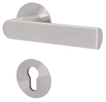 2. Bild von SÜDMETALL Türgriff Erlangen-R Edelstahl satiniert Flachrosette Magnet Flat 