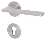 2. Bild von SÜDMETALL Türgriff Lübeck-R Edelstahl-satiniert Flachrosette Magnet Flat