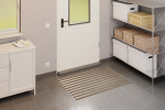 Milieubild Garage mit Metallregal, Schrank und Aluprofilmatte ROYAL Rips T12PP sand / Minibürste MB02 grau - Entrada