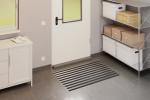 Milieubild Garage mit Metallregal, Schrank und Aluprofilmatte ROYAL Rips T01PP schwarz / Minibürste MB01 schwarz - Entrada