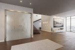 Milieu Loft Wohnzimmer mit Atessa Mattierung Doppelflügeltür mit Motiv klar - Erkelenz