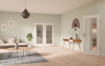 Main-Milieuansicht von GARANT Doppelflügeltür inkl. Zarge D354-60 Designer White Resopal mit Lichtausschnitt LA-2 Sprosse SP10