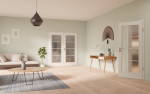 Main-Milieuansicht von GARANT Doppelflügeltür inkl. Zarge D354-60 Designer White Resopal mit Lichtausschnitt LA-3 Sprosse SP10