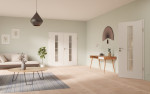 Main-Milieuansicht von GARANT Doppelflügeltür inkl. Zarge D354-60 Designer White Resopal mit Lichtausschnitt LA-4 mittig Sprosse SP10