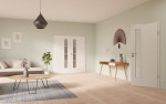 Main-Milieuansicht von GARANT Doppelflügeltür inkl. Zarge D354-60 Designer White Resopal mit Lichtausschnitt LA-4 schlossseitig Sprosse SP10