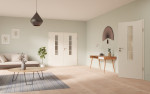 Main-Milieuansicht von GARANT Doppelflügeltür inkl. Zarge 0105-60 Pearl White CPL mit Lichtausschnitt LA-5 schlossseitig Sprosse SP10