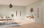 Main-Milieuansicht von GARANT Doppelflügeltür inkl. Zarge 0160-60 Silver Grey CPL mit Lichtausschnitt LA-5 schlossseitig Sprosse SP10