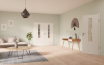 Main-Milieuansicht von GARANT Doppelflügeltür inkl. Zarge D354-60 Designer White Resopal mit Lichtausschnitt LA-5 schlossseitig Sprosse SP10