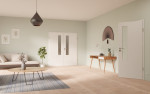 Main-Milieuansicht von GARANT Doppelflügeltür inkl. Zarge D354-60 Designer White Resopal mit Lichtausschnitt LA-5 schlossseitig