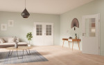 Main-Milieuansicht von GARANT Doppelflügeltür inkl. Zarge D354-60 Designer White Resopal mit Lichtausschnitt LA-6 Sprosse SP1